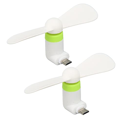 VBESTLIFE 2 Stück -Handy-Lüfter, Direkter Anschluss an das Handy, Kein Aufladen erforderlich, Für Micro-USB- und Typ-C-Geräte, Weiß, 9 cm x 3,7 cm von VBESTLIFE