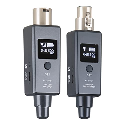 VBESTLIFE 470-960 MHz Funkmikrofon-Adapter Eingebaute Dual-Antennen, Wiederaufladbares Funkmikrofon XLR-Sender-Empfänger für Tonmischer von VBESTLIFE