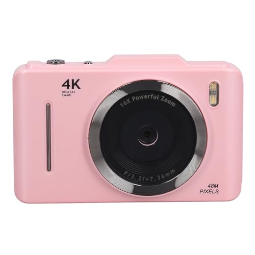 48 MP 4K-Digitalkamera, 2,8-Zoll-IPS-HD-Bildschirm, 16-facher Digitalzoom, Tragbare Autofokus-Videokamera mit Mikrofon, Lautsprecher, Musik-Player, für Reise-Vlogging () von VBESTLIFE