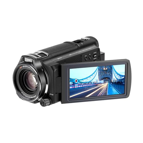 VBESTLIFE 48-MP-Videokamera, 5K-30-fps-Camcorder mit 12-fachem Optischen Zoom, 3,5-Zoll-Touchscreen, WDR-Anti-Shake-Digital-DV-Kamera, APP-Steuerung für OD-Kamera VBESTLIFE 48-MP-Videokamera, 5K-30-fps-Camcorder mit 12-fachem Optischen Zoom, 3,5-Zoll-Touchscreen, WDR-Anti-Shake-Digital-DV-Kamera, APP-Steuerung für OD-Kamera von VBESTLIFE