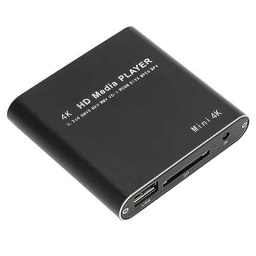 VBESTLIFE 4K Media Player, HD Video Player Media Player, mit Fernbedienung, Digitaler MP4-Player, für HD Multimedia Interface AV USB-Speicherkarten(Schwarz) von VBESTLIFE