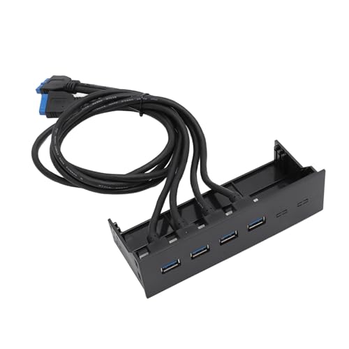 VBESTLIFE 5,25-Zoll-USB-3.0-Frontplatten-Hub mit 4 Anschlüssen für 5,25-Zoll-Computergehäuse, Scanner, Schreibmaschine, Optisches Laufwerk, Frontplatte von VBESTLIFE