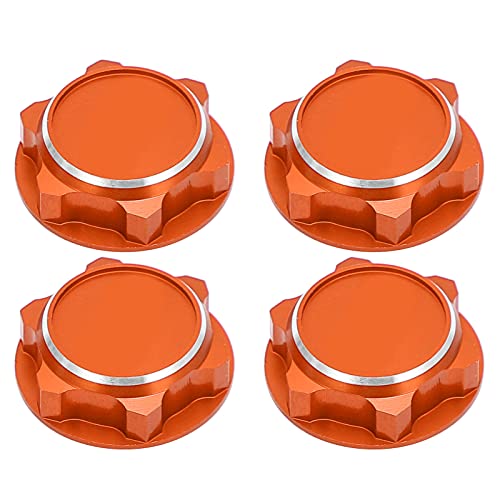 VBESTLIFE Aluminiumlegierung 4 STÜCKE Leichte Sechskant-Radmuttern, 17 Mm Staubdichte Sechskantmutter RC-Zubehör für 1/8 RC E-Revo-Auto(Orange) von VBESTLIFE