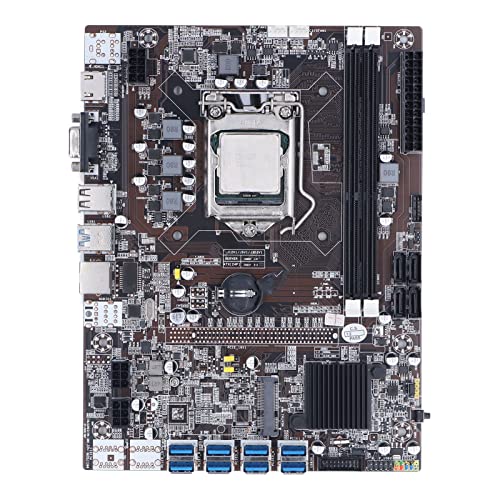 VBESTLIFE B75 Miner Motherboard, LGA 1155 8 USB3.0 Dual Core CPU Festkondensator 3-Phasen-Netzteil DDR3 Miner Motherboard FüR Mine Computer von VBESTLIFE