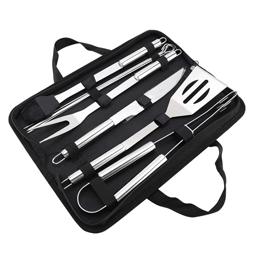 VBESTLIFE BBQ-Grillwerkzeug-Set, 9-teiliges Edelstahl-Barbecue-Grillset, einschließlich Messer, Gabel, Schaufel, Bürste, Clip und Nadeln für Grill, Camping, Küche VBESTLIFE BBQ-Grillwerkzeug-Set, 9-teiliges Edelstahl-Barbecue-Grillset, einschließlich Messer, Gabel, Schaufel, Bürste, Clip und Nadeln für Grill, Camping, Küche von VBESTLIFE