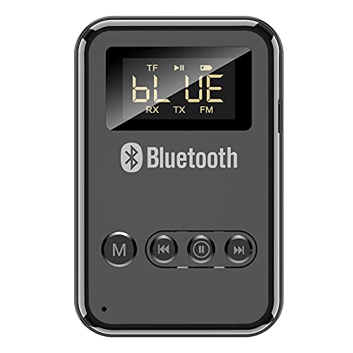 VBESTLIFE Bluetooth Empfänger, 2in 1 Bluetooth 5.0 Sender Empfänger, Wireless Audio Adapter Auto FM Digital Display Audio Adapter Car von VBESTLIFE