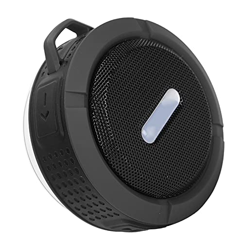 VBESTLIFE -Bluetooth-Lautsprecher, IPX4 Level Wasserdichter Tragbarer Subwoofer-Lautsprecher für Outdoor-Sportarten mit Saugnapf-Karabiner(schwarz) von VBESTLIFE