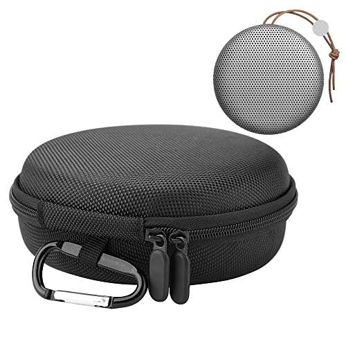 VBESTLIFE Bluetooth-Lautsprecherhülle, Tragbare -Runde Bluetooth-Lautsprecher Reise tragen Tasche für B & O BeoPlay A1 Wireless-Lautsprecher mit Karabiner, schwarz von VBESTLIFE