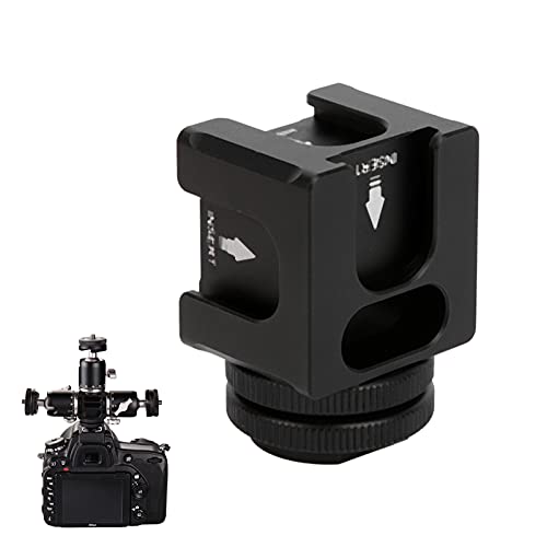 VBESTLIFE Cold Shoe Mount Plate Adapter, mit 4 Halterungen für Mikrofon-Handy-Taschenlampe, Gimbal-Design von VBESTLIFE