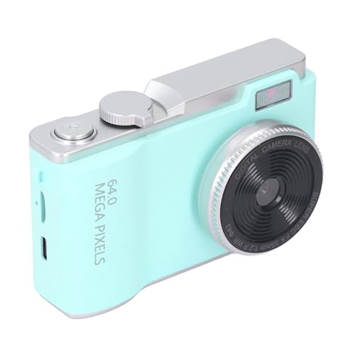 VBESTLIFE Digitalkamera, Autofokus HD 1080P Vlogging-Kamera, 48 MP 16-Fach Digitalzoom-Digitalkamera, Tragbare Kompakte Point-and-Shoot-Kamera für Teenager, Erwachsene, Anfänger (hellgrün) von VBESTLIFE