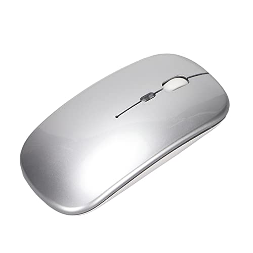 VBESTLIFE Drahtlose Maus, 2,4 G Drahtlose Ultra Slim-Maus LED-Atmungslicht 3 Einstellbare DPI Dual-Modus-Büro-Maus USB-Anschluss Wiederaufladbare Drahtlose Maus für Laptop(Silber) von VBESTLIFE