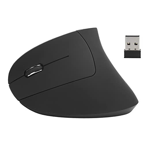 VBESTLIFE Drahtlose Vertikale Maus, 2,4 GHz Drahtlose Wiederaufladbare Ergonmische Optische Vertikale Maus für die Linke Hand für Laptop-PC-Computer(Schwarz) von VBESTLIFE