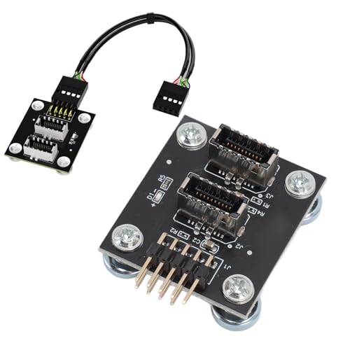 VBESTLIFE Dual USB 3.1 Key A Typ E Frontplattenbuchse auf USB 2.0 9-poliger 10-poliger Mainboard-Header-Verlängerungsadapter, Männlicher Kabelverlängerungsadapter mit 9-poligem USB-Kabel von VBESTLIFE