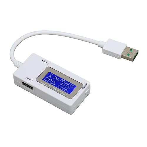 VBESTLIFE Dual-USB-Spannungs-/Ampere-Leistungsmesser, Tester, Multimeter, Testgeschwindigkeit von Ladegerät, Kabel, Computer, Powerbank, Digitaler LCD-Bildschirm, 0–5 A, 4–30 V von VBESTLIFE