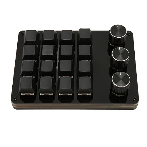 VBESTLIFE Einhändig Programmierbare Makro-Tastatur, 16 Tasten, 3 Knöpfe, Blauer Schalter, Mechanische Gaming-Tastatur, OSU-Gaming-Tastatur, Benutzerdefinierte Verknüpfung, Abnehmbares von VBESTLIFE