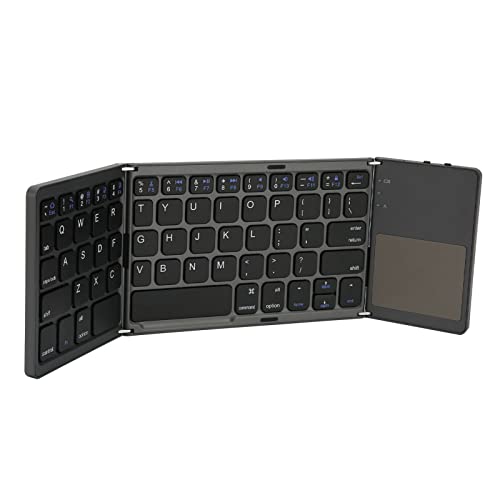 VBESTLIFE Faltbare Bluetooth-Tastatur, 63 Tasten Im Taschenformat, Tragbare -BT-Wireless-Tastatur mit Touchpad, Wiederaufladbar, 90 Stunden Betriebszeit, für PC, Tablet von VBESTLIFE