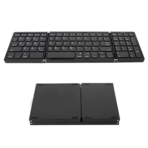 VBESTLIFE Faltbare Bluetooth-Tastatur, Dreifach Faltbare Tragbare Kabellose Tastatur mit Ziffernblock, Reisetastatur Im Taschenformat, Unterstützt Mehrere Geräteverbindungen, für Laptop, von VBESTLIFE