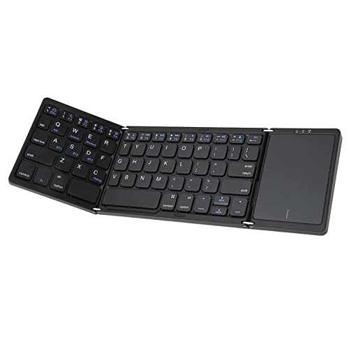 VBESTLIFE Faltbare Bluetooth-Tastatur, Kabellose Bluetooth5.1-Tastatur mit Touchpad, Wiederaufladbare USB-Bluetooth-Tastatur Im Taschenformat für Smartphones, Tablets, Laptops von VBESTLIFE