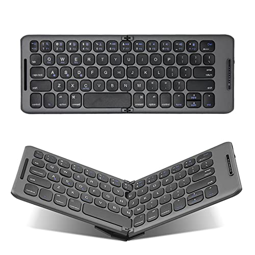 VBESTLIFE Faltbare Bluetooth-Tastatur, Tragbare -BT-Funktastatur Im Taschenformat, Typ-C-Anschluss, für Android, für Windows, PC, Tablet, mit Wiederaufladbarem Li-Ionen-Akku von VBESTLIFE