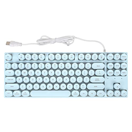 VBESTLIFE Farbenfrohe Gaming-Tastatur mit Hintergrundbeleuchtung, Ergonomisches Design, 87 Tasten, Kompatibel mit Laptop, Desktop und AIO-Computer (Blau) von VBESTLIFE