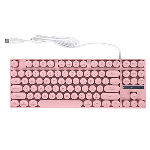 VBESTLIFE Farbenfrohe Gaming-Tastatur mit Hintergrundbeleuchtung, Ergonomisches Design, 87 Tasten, Kompatibel mit Laptop, Desktop und AIO-Computer (Rosa) von VBESTLIFE