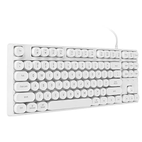 VBESTLIFE Farbenfrohe Gaming-Tastatur mit Hintergrundbeleuchtung, Ergonomisches Design, 87 Tasten, Kompatibel mit Laptop, Desktop und AIO-Computer (Weiss) von VBESTLIFE
