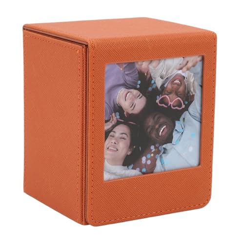 VBESTLIFE Foto-Aufbewahrungsbox, 3-Zoll-Foto-Aufbewahrungsbox, Bis zu 50 Blatt Fotos, PVC, Kunstleder-Aufbewahrungsbox, für 3-Zoll-Fotos oder Bankkarten, Briefmarken usw. (Brown) von VBESTLIFE