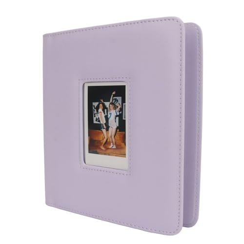 Fotoalbum mit 288 Taschen, 4 X 72 PU-Lederalbum für 3-Zoll-Fotos für 12 11 9 Sofortbildkamera, 2x3 Fotoordnerfenster, Transparent (PURPLE) von VBESTLIFE