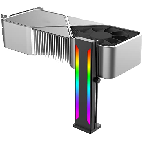 VBESTLIFE GPU-Stützhalterung, Grafikkartenhalter mit Magnetischer Basis aus ARGB-Aluminiumlegierung, Höhenverstellbare Halterung, Adressierbarer 5-V-GPU-Halter für PC-Grafikkarte (Black) von VBESTLIFE