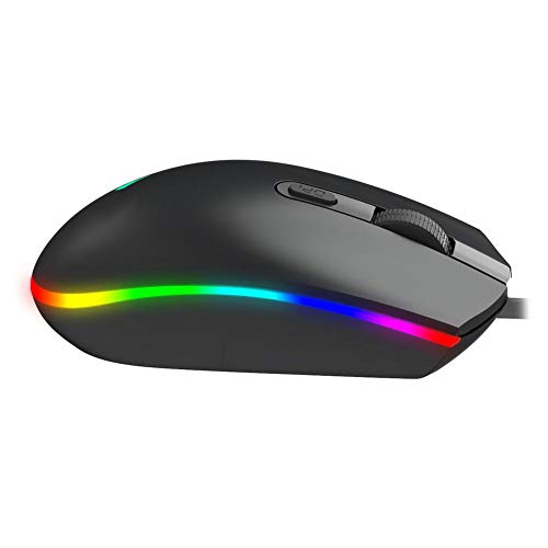 VBESTLIFE Gaming-Maus PC-Gaming-Mäuse Schwarze Computermäuse mit beleuchteter RGB-Maus Festzelt-Design Notebook-Spiele E-Sports Dedicated 3-Speed Adjustable 1600dpi RGBS900 von VBESTLIFE