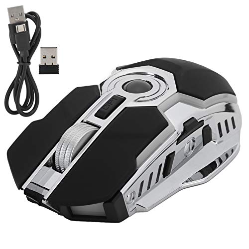 VBESTLIFE Gaming Mouse, Wireless, Silent Computer Mouse Gaming, wiederaufladbar, USB-Mäuse, für PC Laptop, für Spieler, zum Spaß(schwarz) von VBESTLIFE