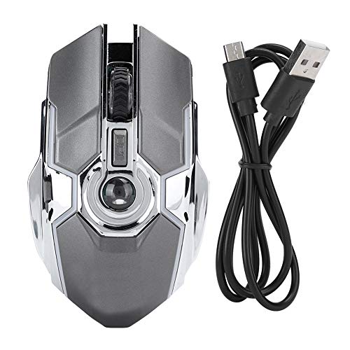VBESTLIFE Gaming Mouse 2.4G Wireless, Akku mit großer Kapazität, Mechanical Colourful Backlight Game Mouse, mechanischer Mikroschalter, Hochleistung(Grau) von VBESTLIFE