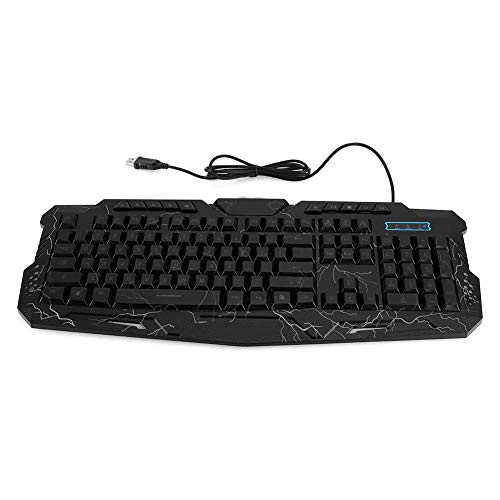 VBESTLIFE Gaming Wired Keyboard 104-Tasten-Tastatur mit dreifarbiger Hintergrundbeleuchtung Computer-PC-Spieletastatur für Win7/8/Vista/XP/2000 von VBESTLIFE