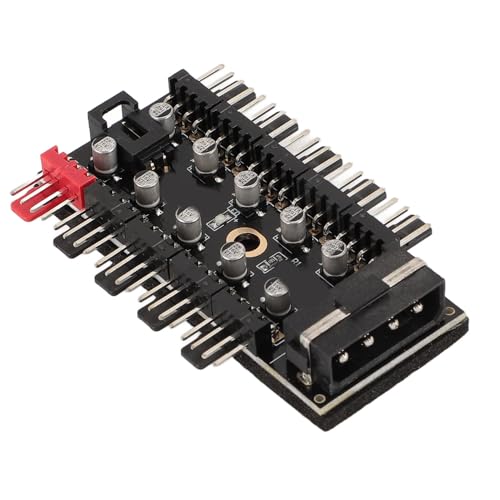 Gehäuselüfter-Hub, 4-poliger Lüfteranschluss für 12 V 4-polige und 3-polige Lüfter, PWM-Funktion, Geschwindigkeitsregelung, für PC-Desktop-Computer-Motherboard (Große 4P-Leistung) von VBESTLIFE