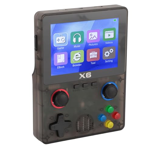 VBESTLIFE Handheld-Retro-Spielekonsole, Retro-Videokonsole für HD-Spiele, 3,5-Zoll-IPS-Bildschirm, 32 GB Speicher, Unterstützt 11 Simulatorspiele, 2000-mAh-Akku (Transparentes Schwarz) von VBESTLIFE