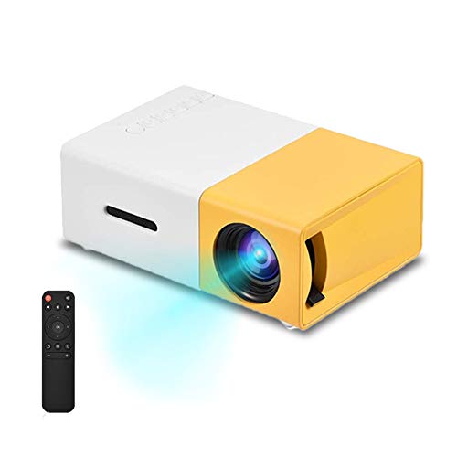 VBESTLIFE -Heimkino-Projektor, LED, HD-Beamer, 1080p, unterstützt HDMI, AV und USB, kompatibel mit Fernseher, Laptop, Digitalkamera etc. (EU Gelb + Weiß) von VBESTLIFE