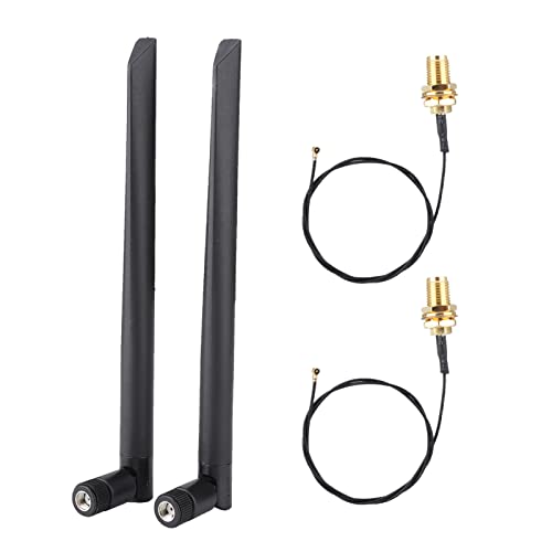 VBESTLIFE Hochwertiger SMA-Kopf, Vergoldete Emaille, 2 Stück M.2/NGFF-Netzwerkkartenkabel mit 2 X 6 DBi-Antenne für 9260NGW 7265AC 9650AC BCM94360 von VBESTLIFE