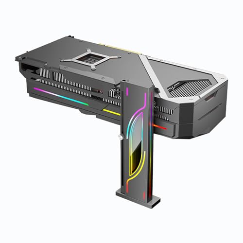 VBESTLIFE Höhenverstellbare RGB -GPU -Ständer, 5V Argb 3Pin Grafikkartenunterstützungsinhaber, 19 Bis 153 Mm, Anti -Sag -Klammer und Magnetbasis für PC -Grafikkarten (Black) von VBESTLIFE