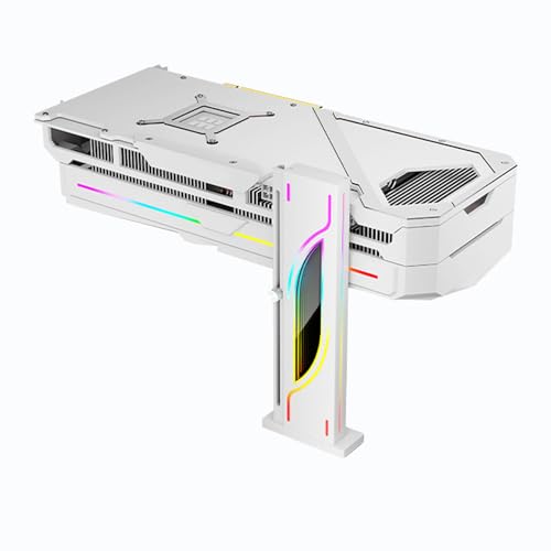 VBESTLIFE Höhenverstellbare RGB -GPU -Ständer, 5V Argb 3Pin Grafikkartenunterstützungsinhaber, 19 Bis 153 Mm, Anti -Sag -Klammer und Magnetbasis für PC -Grafikkarten (White) von VBESTLIFE