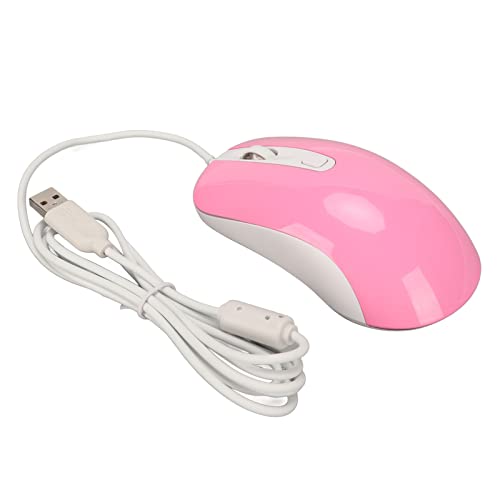 VBESTLIFE Kabelgebundene Gaming-Maus, 3500 DPI Ergonomische 4-Tasten-Kabelmaus mit RGB-Hintergrundbeleuchtung für Desktop-Computer, Laptop-PC (Rosa) von VBESTLIFE