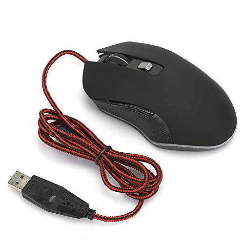 VBESTLIFE Kabelgebundene Gaming-Maus PC-Gaming-Mäuse Schwarze Computermäuse USB 8-Tasten Mechanische Maus Computerzubehör rutschfeste Seite von VBESTLIFE