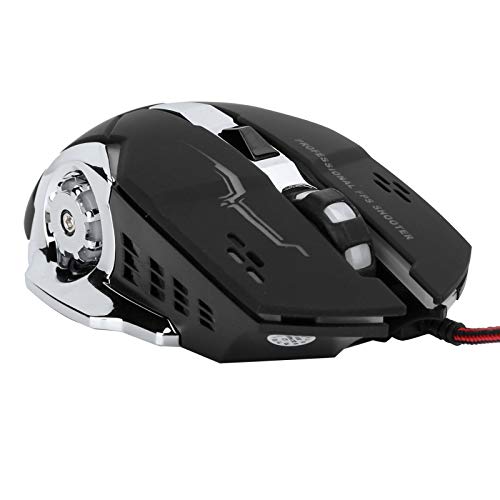 VBESTLIFE Kabelgebundene Gaming-Maus PC-Spielemäuse Schwarze Computermäuse mit RGB-Hintergrundbeleuchtung, Gaming-Maus Kabelgebundene LED Leuchtend 3200 DPI Home Office von VBESTLIFE