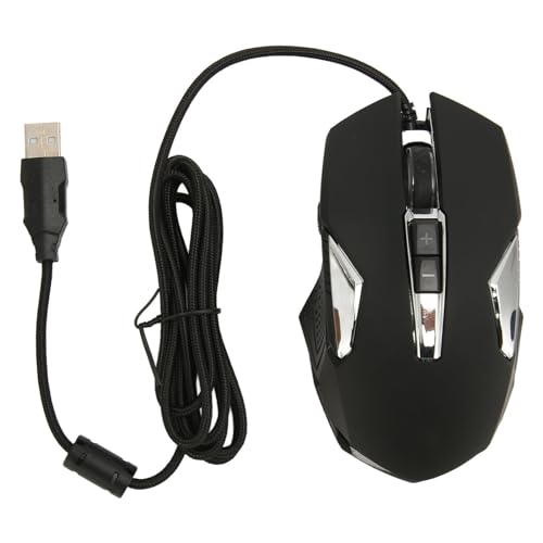 VBESTLIFE Kabelgebundene Gaming-Maus mit RGB-LED, Einstellbar 7200 DPI, Programmierbare Tasten, Ergonomisches Design, Plug-and-Play (Black) von VBESTLIFE