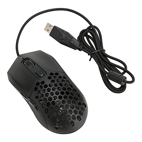 VBESTLIFE Kabelgebundene Gaming-Maus mit Wabenstruktur, 7200 Einstellbare DPI, Ergonomische USB-Computermaus mit RGB-Hintergrundbeleuchtung für PC, 6 Programmierbare Tasten (Schwarz) von VBESTLIFE