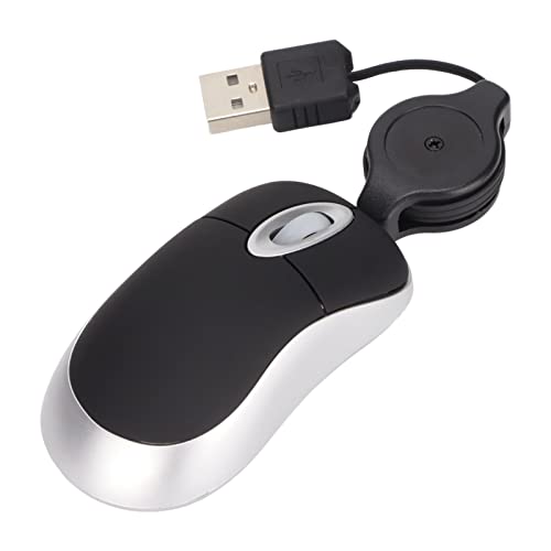 VBESTLIFE Kabelgebundene Optische Computer-USB-A-Maus, Plug-and-Play-kabelgebundene Reisemaus mit 68 cm Einziehbarem Kabel für Desktop-Laptop-PC von VBESTLIFE