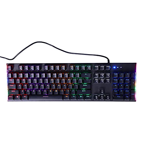 VBESTLIFE Kabelgebundene Tastatur Gaming-Tastatur, 104 Tasten beidseitig Farblicht-Tastatur PC-Gaming-Tastatur mit vollständiger numerischer Tastatur und USB-Anschluss, RGB-LED-Tastatur von VBESTLIFE