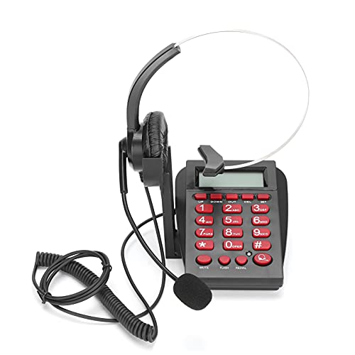 VBESTLIFE Kabelgebundenes Callcenter-Telefon mit Headset, HT720-Callcenter-Schnurtelefon mit Noise-Cancelling-Headset und Omnidirektionalem Headset-Set für das Büro zu Hause von VBESTLIFE