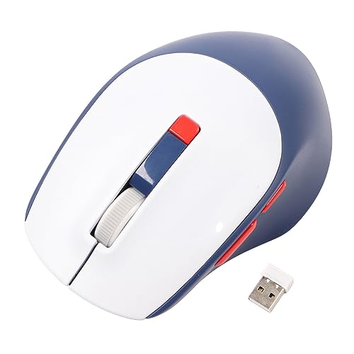 VBESTLIFE Kabellose Maus, 2,4 G, Ergonomische Optische Maus, Typ C, Stummschalttaste, Computermaus mit USB-Empfänger für Laptops und Desktop-Computer (Blue) von VBESTLIFE