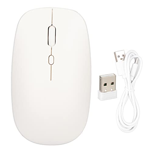 VBESTLIFE Kabellose Maus, 2,4 G Dual Mode Slim Silent 3-Fach Einstellbare DPI Schnurlose Maus mit USB-Empfänger und Typ-C-Kabel für Laptop-Computer-Tablet(Weiß) von VBESTLIFE