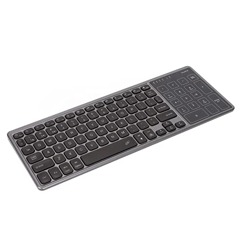VBESTLIFE Kabellose Tastatur mit Touchpad, 2,4 GHz Kabellose Universal-RGB-Bluetooth-Touch-Tastatur mit Hintergrundbeleuchtung und Numerischem Touchpad für PC und Laptop(Grau) von VBESTLIFE